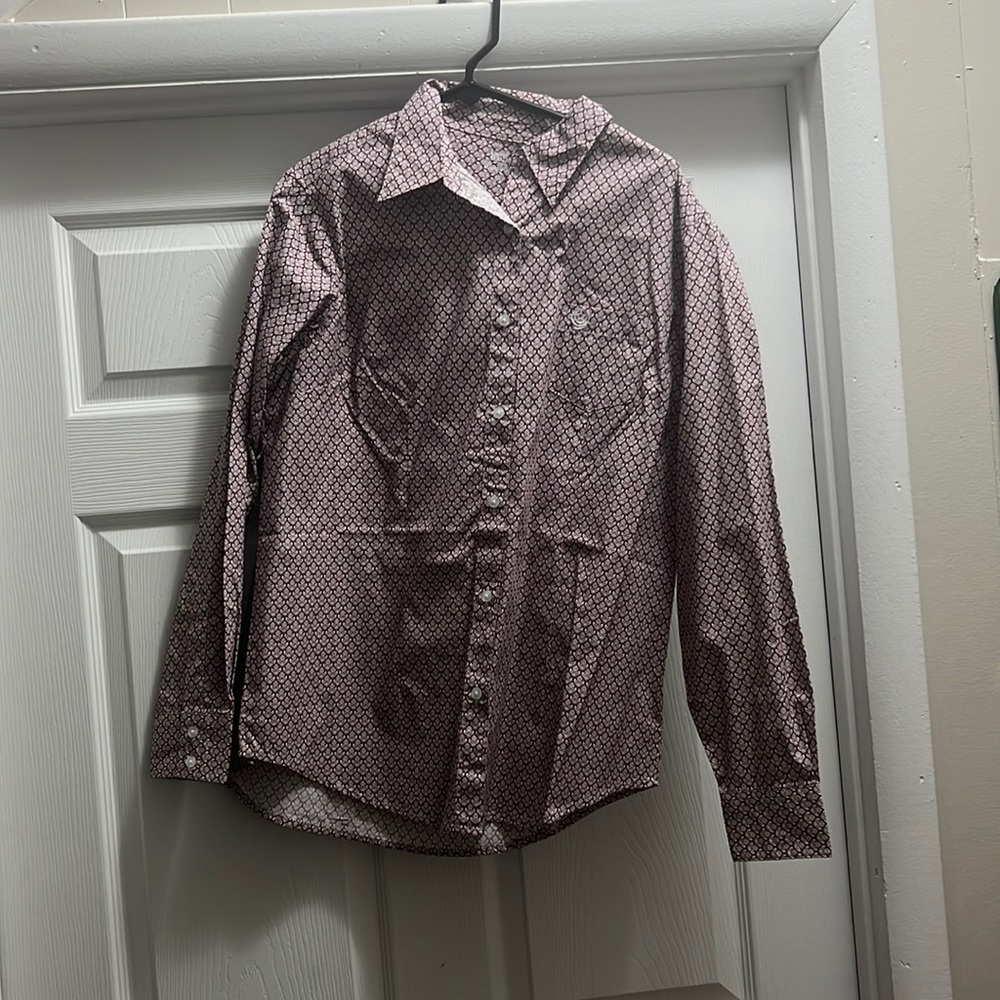 George Strait for Her Mauve Patterned Button Down Rodeo Shirt